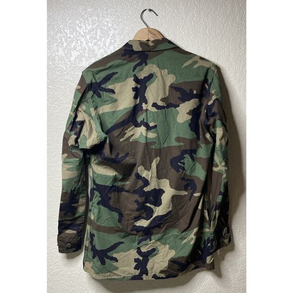 US ARMY Combat Field Jacket Small Long Hot Weather Woodland Camo RipStop Flaws* - Picture 10 of 16